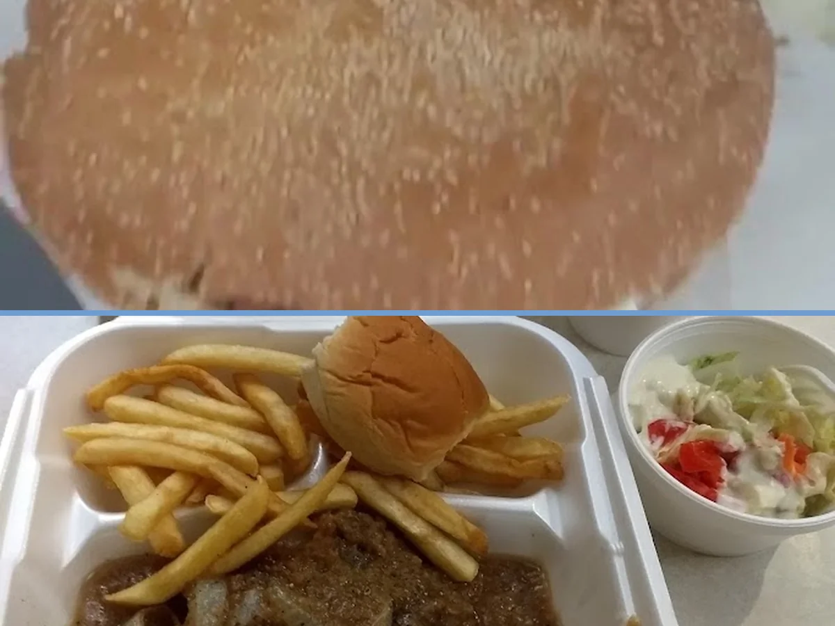 American plates with burgers and fries
