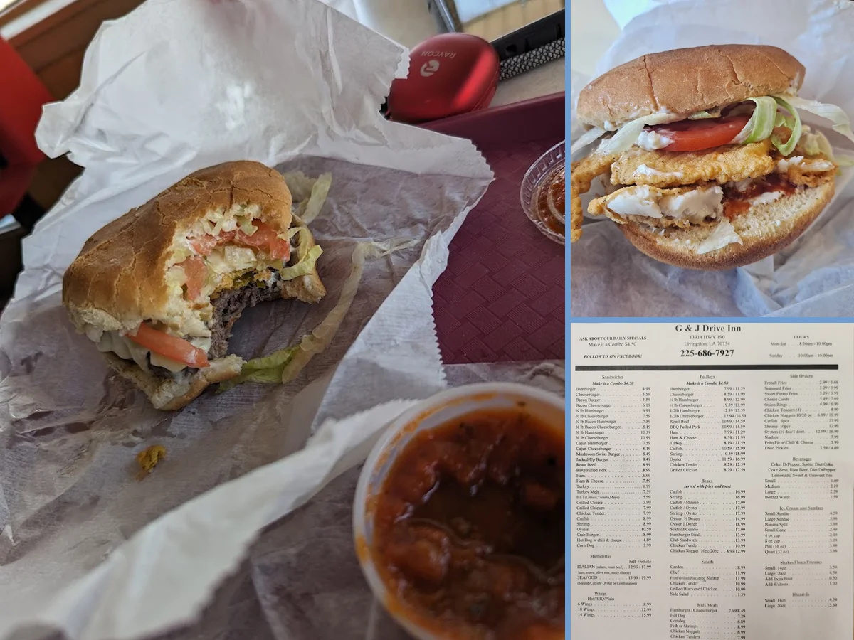 American plates with burgers and fries
