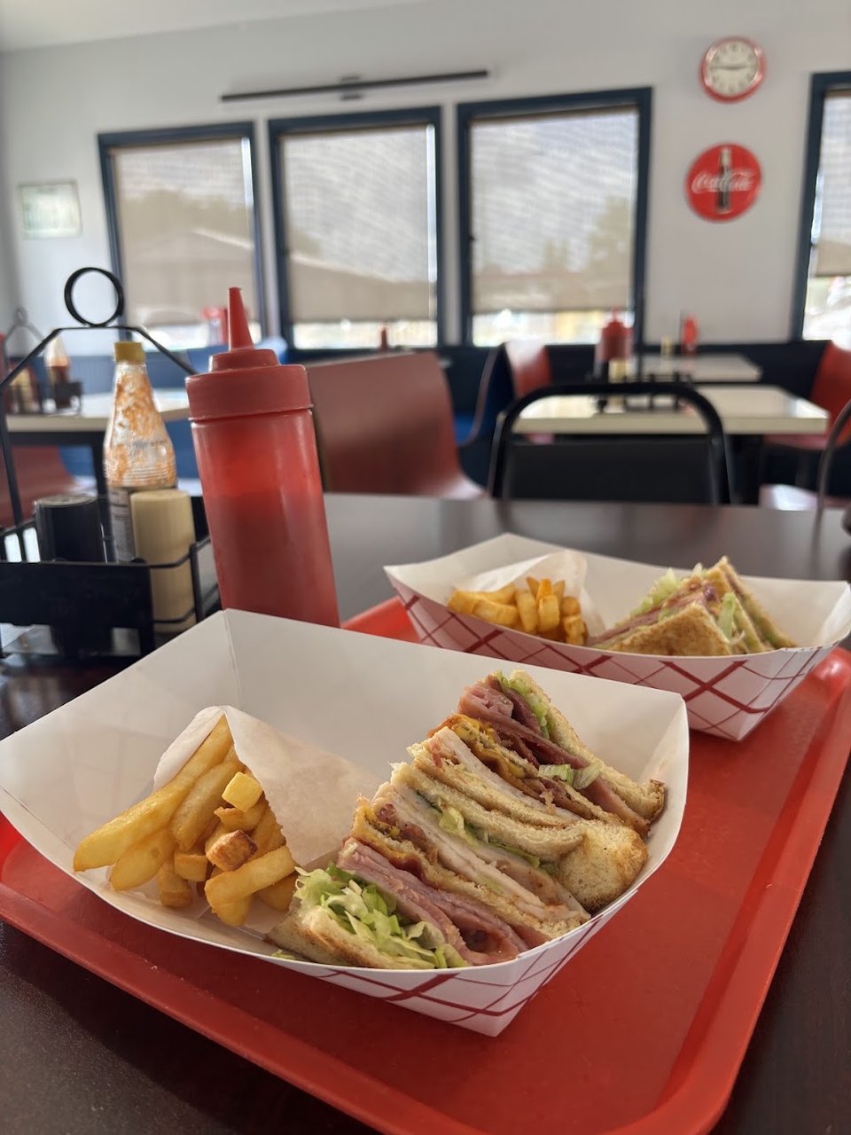 Club Sandwiches with French Fries